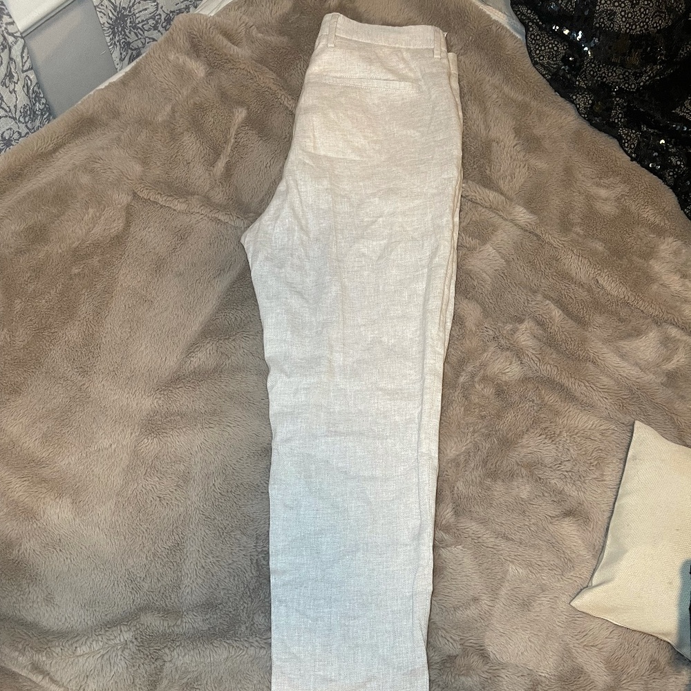 Zara| Linen Cream Men Pants| Medium